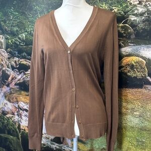 Stoosh Brown V-Neck Cardigan